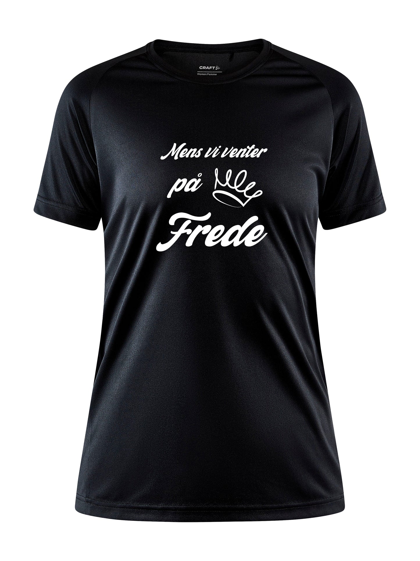 Løbe t-shirt til damer: Mens vi venter på Frede. Craft Core Unify Training Tee.